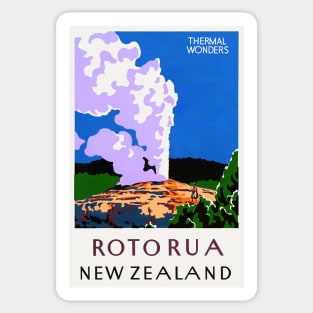 Rotorua New Zealand Vintage Poster 1930s Sticker